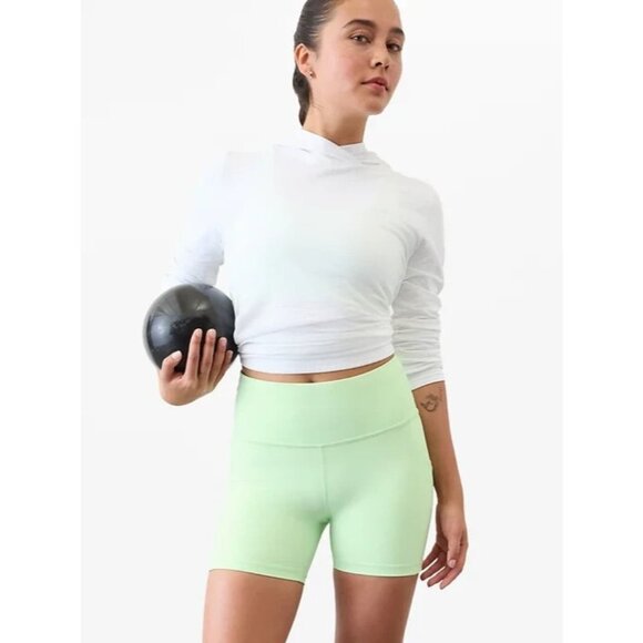 Athleta S Interval Stash 5" Bike Short Small Mint Tint - Picture 1 of 8